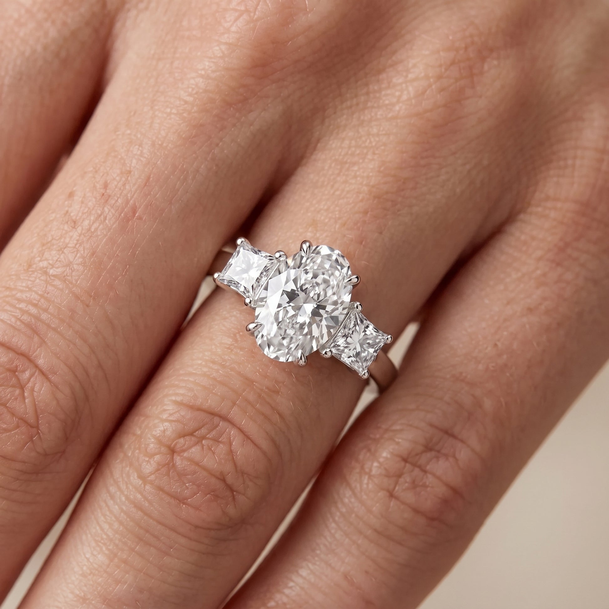 Sienna Three-Stone Oval Diamond Ring in Silver - lifestyle.jpg