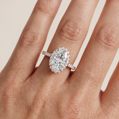 Alma Halo Pavé Oval Diamond Ring in Rose Gold - lifestyle.jpg