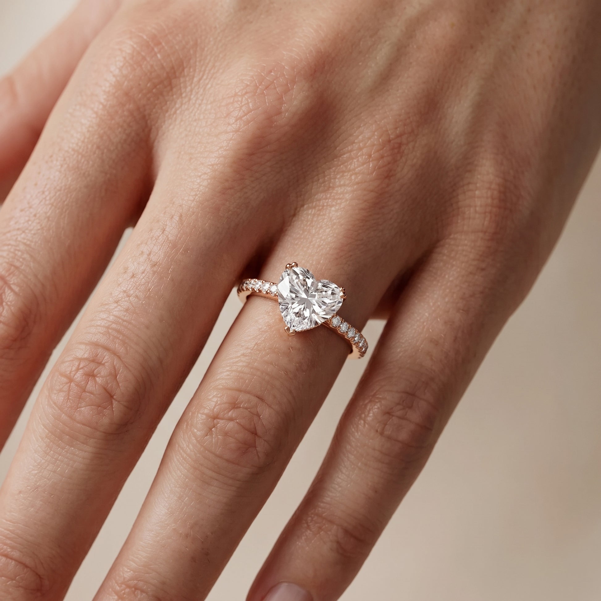 Violet Hidden Halo Pavé Heart Diamond Ring in Rose Gold - lifestyle.jpg