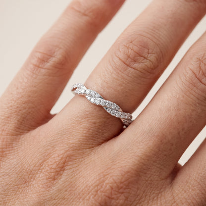 Trisha Micropavé Twist Round Diamond Eternity Band in White Gold - lifestyle.jpg
