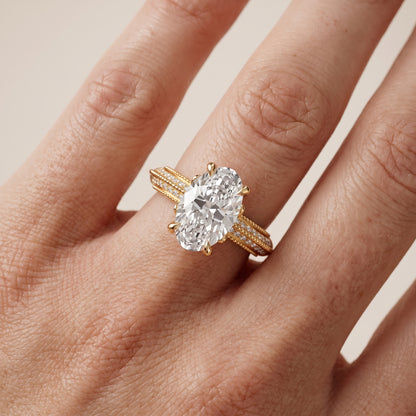 Indie Vintage Milgrain Oval Diamond Engagement Ring in Yellow Gold - lifestyle.jpg