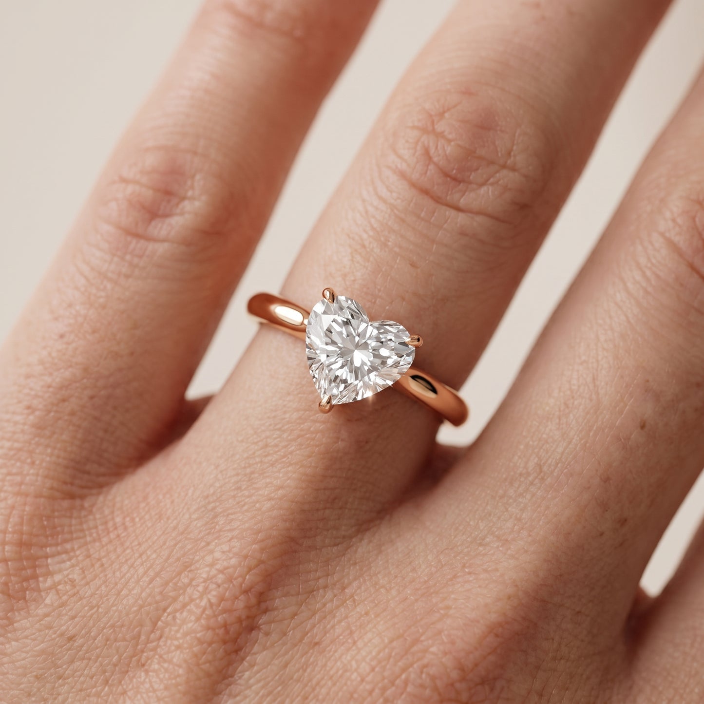 Kalia Knife Edge Solitaire Heart Diamond Engagement Ring in Rose Gold - lifestyle.jpg
