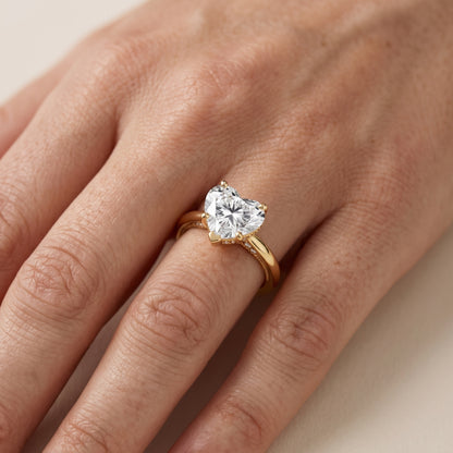 Lowell Hidden Halo Milgrain Heart Diamond Engagement Ring in Silver - lifestyle.jpg