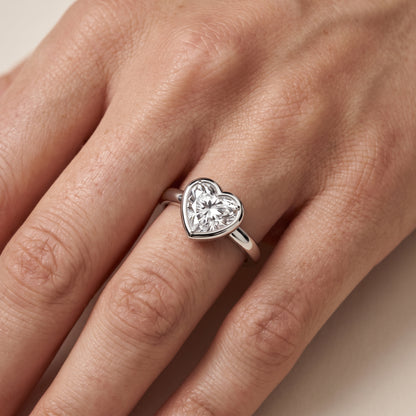 Alina Bezel Solitaire Heart Diamond Ring in Platinum - lifestyle.jpg