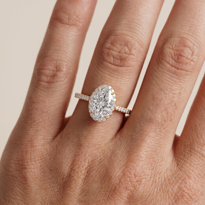 Willa Halo Micropavé Oval Diamond Engagement Ring in Yellow Gold - lifestyle.jpg