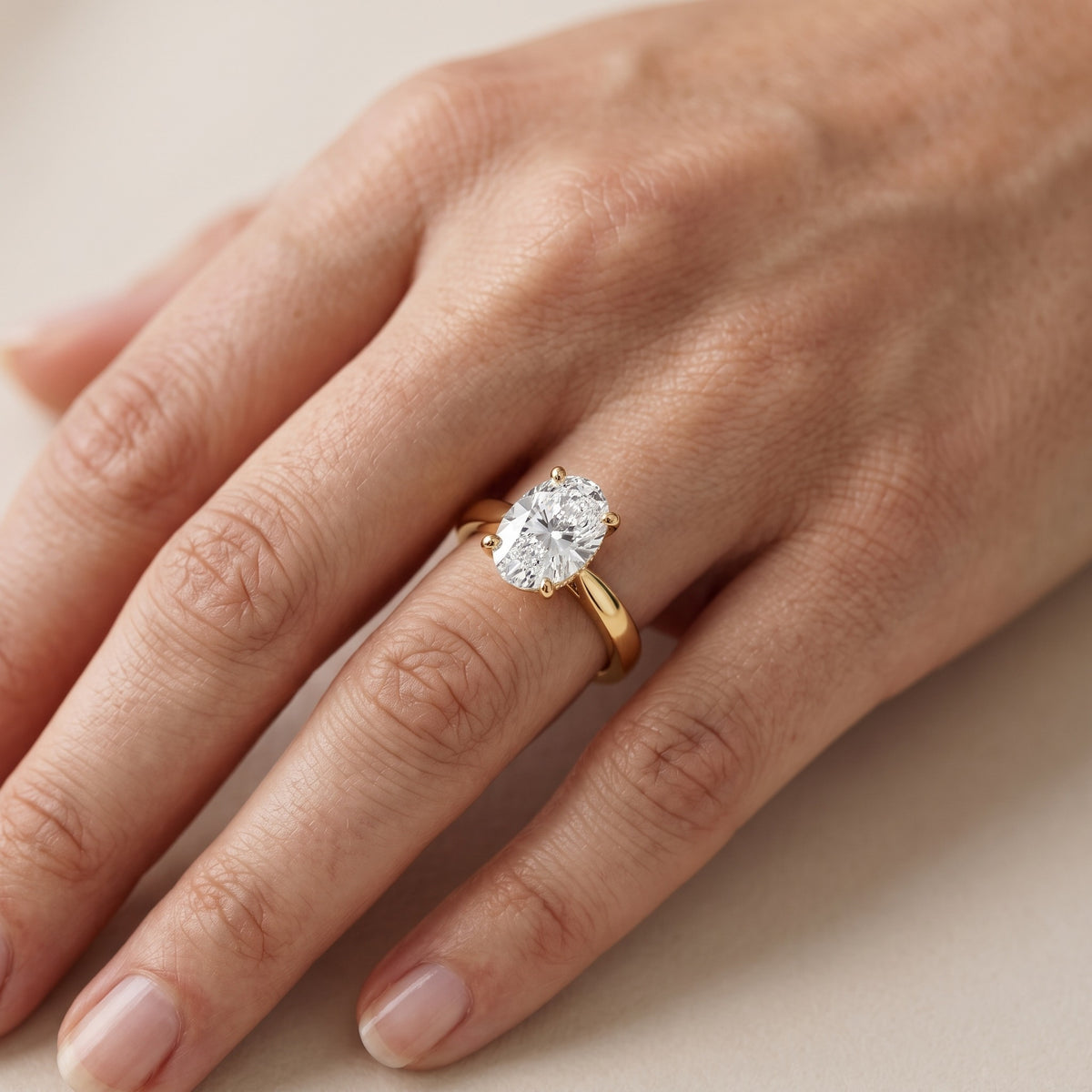 Sofia Cathedral Oval Diamond Engagement Ring in Rose Gold - lifestyle.jpg
