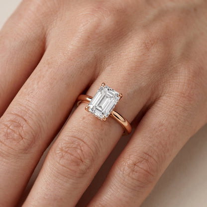 Mena Hidden Halo Emerald Diamond Engagement Ring in Rose Gold - lifestyle.jpg