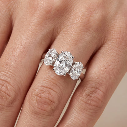 Lila Three-Stone Oval Diamond Ring in Silver - lifestyle.jpg