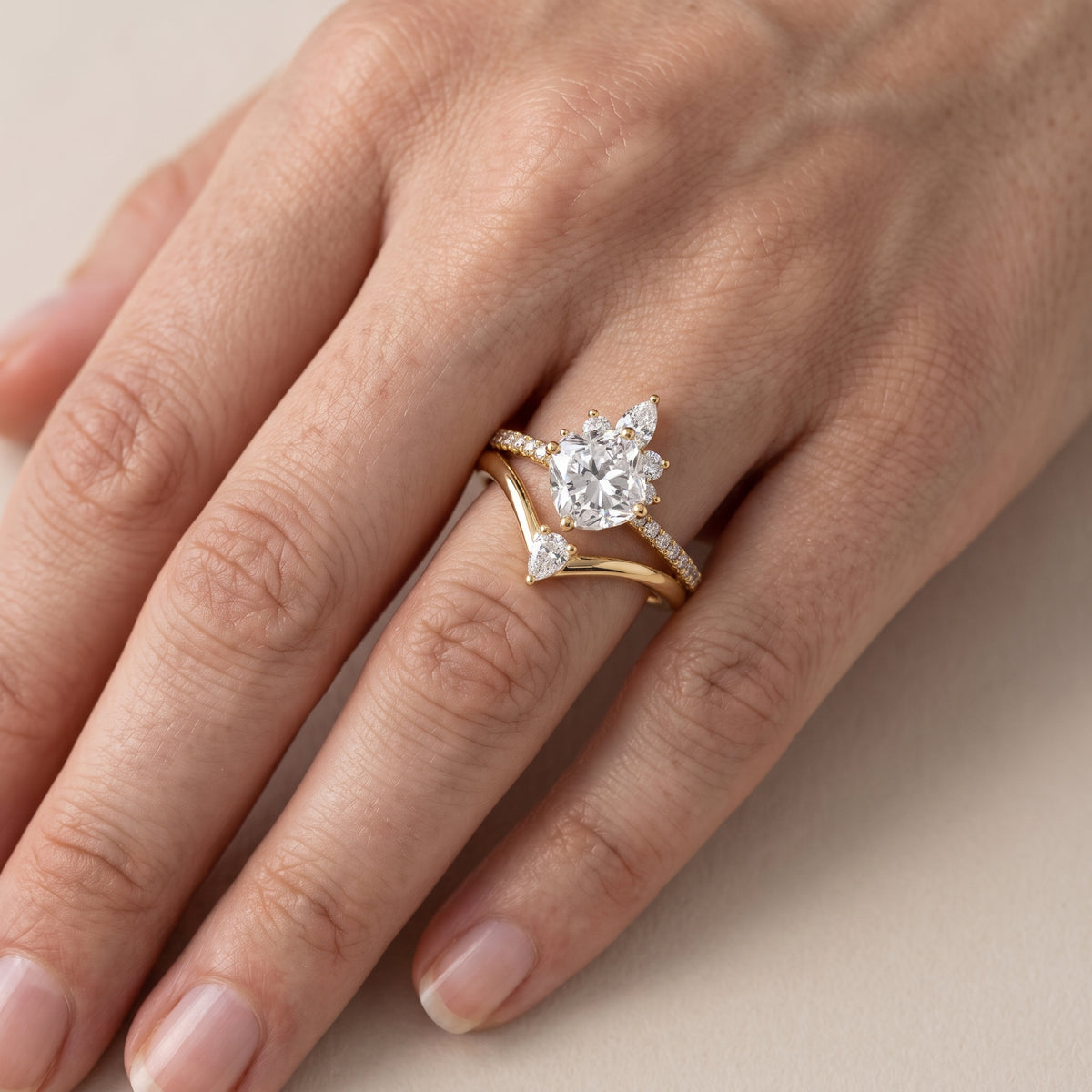 Angelina Split Shank Cluster Cushion Diamond Engagement Ring in Platinum - lifestyle.jpg