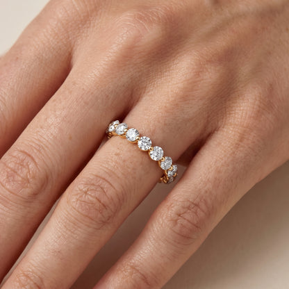 Brooke Shared Prong Round Diamond Eternity Band in Yellow Gold - lifestyle.jpg