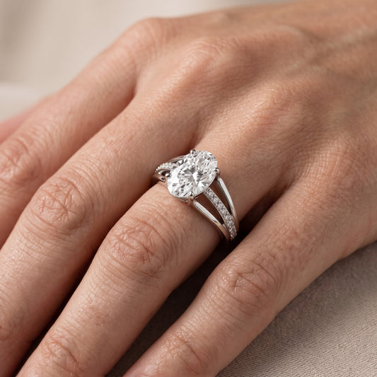 Lucinda Split Shank Oval Diamond Engagement Ring in Platinum - lifestyle.jpg