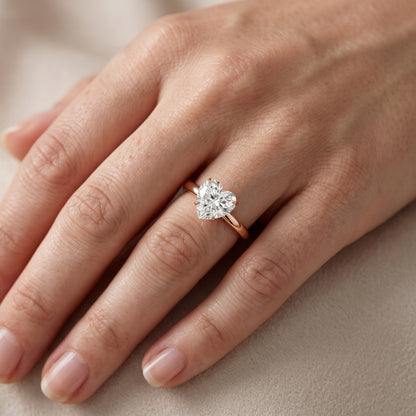 Serena Blossom Solitaire Heart Diamond Engagement Ring in Rose Gold - lifestyle.jpg