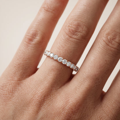 Blair French Pavé Round Diamond Eternity Band in Rose Gold - lifestyle.jpg