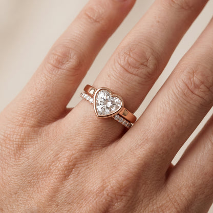 Ayla Bezel Bypass Heart Diamond Ring in Rose Gold - lifestyle.jpg