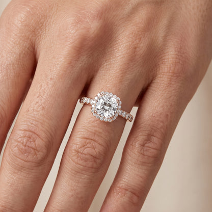 Chloe Halo Pavé Cushion Diamond Ring in Rose Gold - lifestyle.jpg