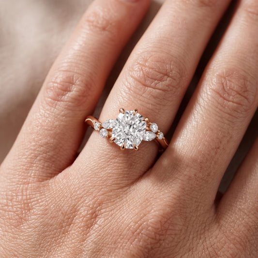 Joanna Milgrain Twist Cushion Diamond Engagement Ring in Rose Gold - lifestyle.jpg