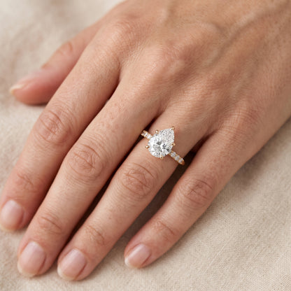 Deirdre Graduated Pavé Pear Diamond Engagement Ring in Silver - lifestyle.jpg