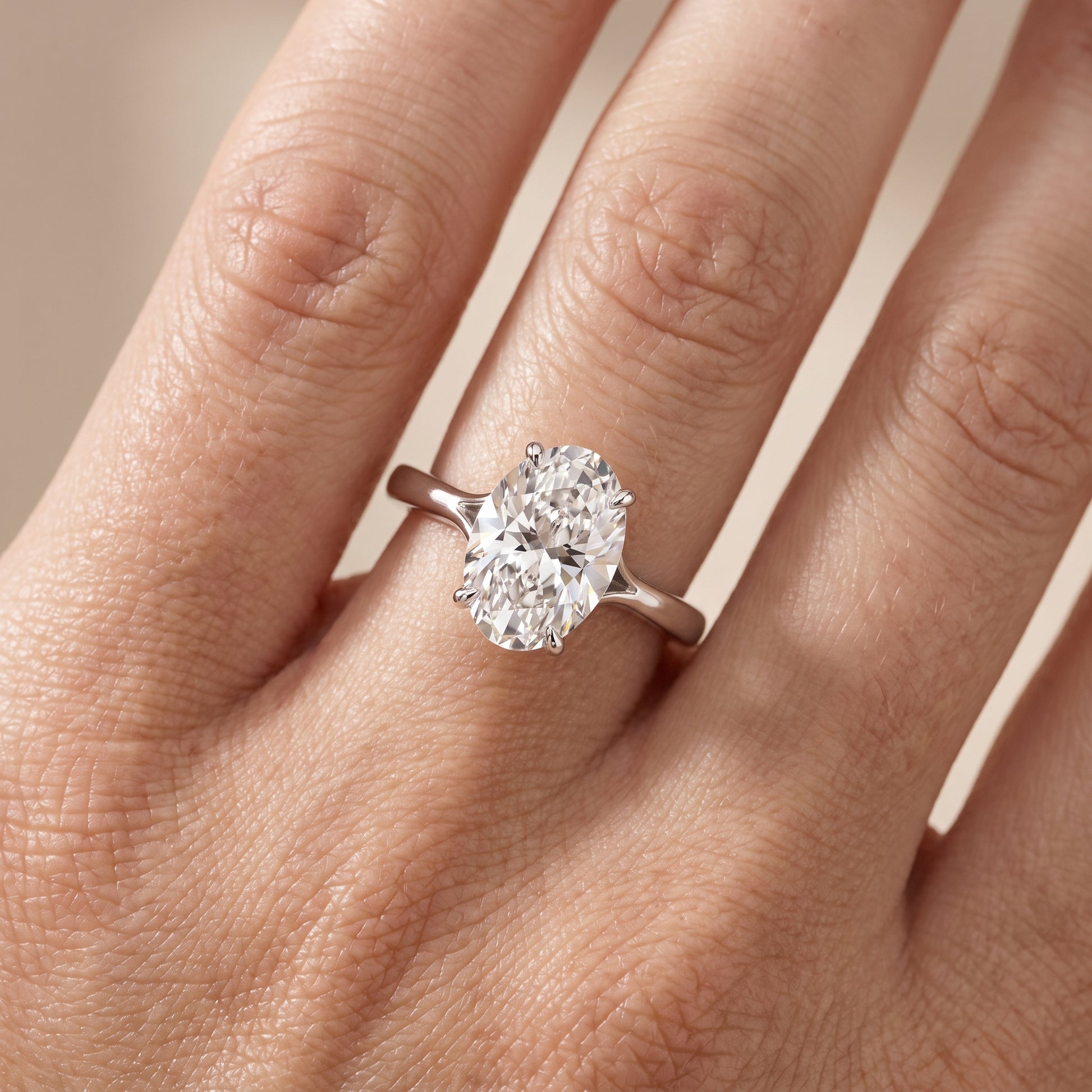 Anais Trellis Solitaire Oval Diamond Engagement Ring in White Gold - lifestyle.jpg