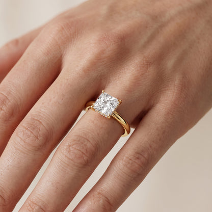 Amaya Hidden Halo Princess Diamond Ring in Yellow Gold - lifestyle.jpg