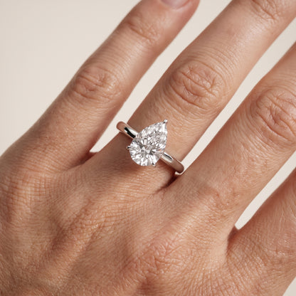 Sadie Cathedral Solitaire Pear Diamond Ring in Platinum - lifestyle.jpg