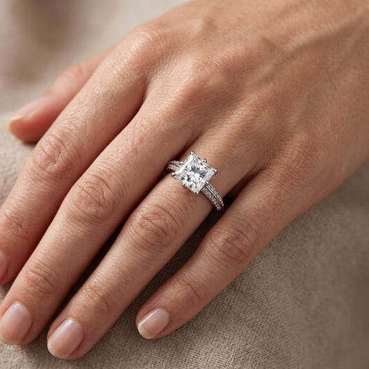 Meredith Knife Edge Pavé Princess Diamond Engagement Ring in Platinum - lifestyle.jpg