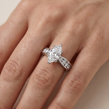 Noor Channel Set Sidestone Marquise Diamond Engagement Ring in White Gold - lifestyle.jpg