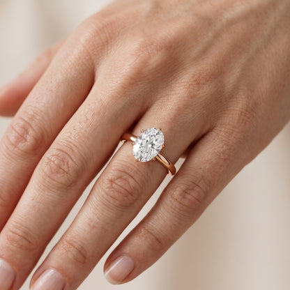 Serena Blossom Solitaire Oval Diamond Engagement Ring in Rose Gold - lifestyle.jpg