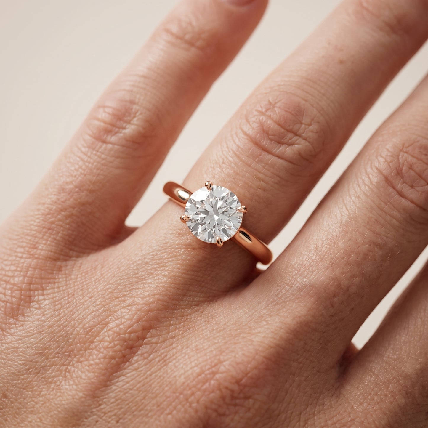 Sadie Cathedral Solitaire Round Diamond Ring in Rose Gold - lifestyle.jpg