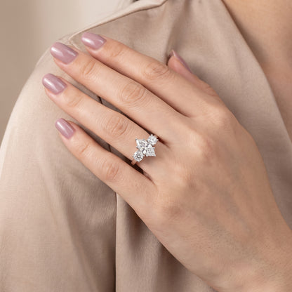 Callie Three-Stone Trellis Marquise Diamond Engagement Ring in White Gold - model.jpg