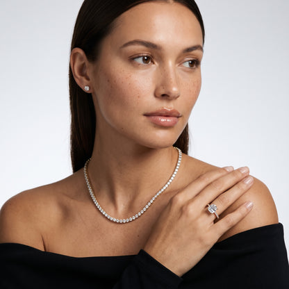 Venetia Pavé Cushion Diamond Engagement Ring in Rose Gold - model.jpg