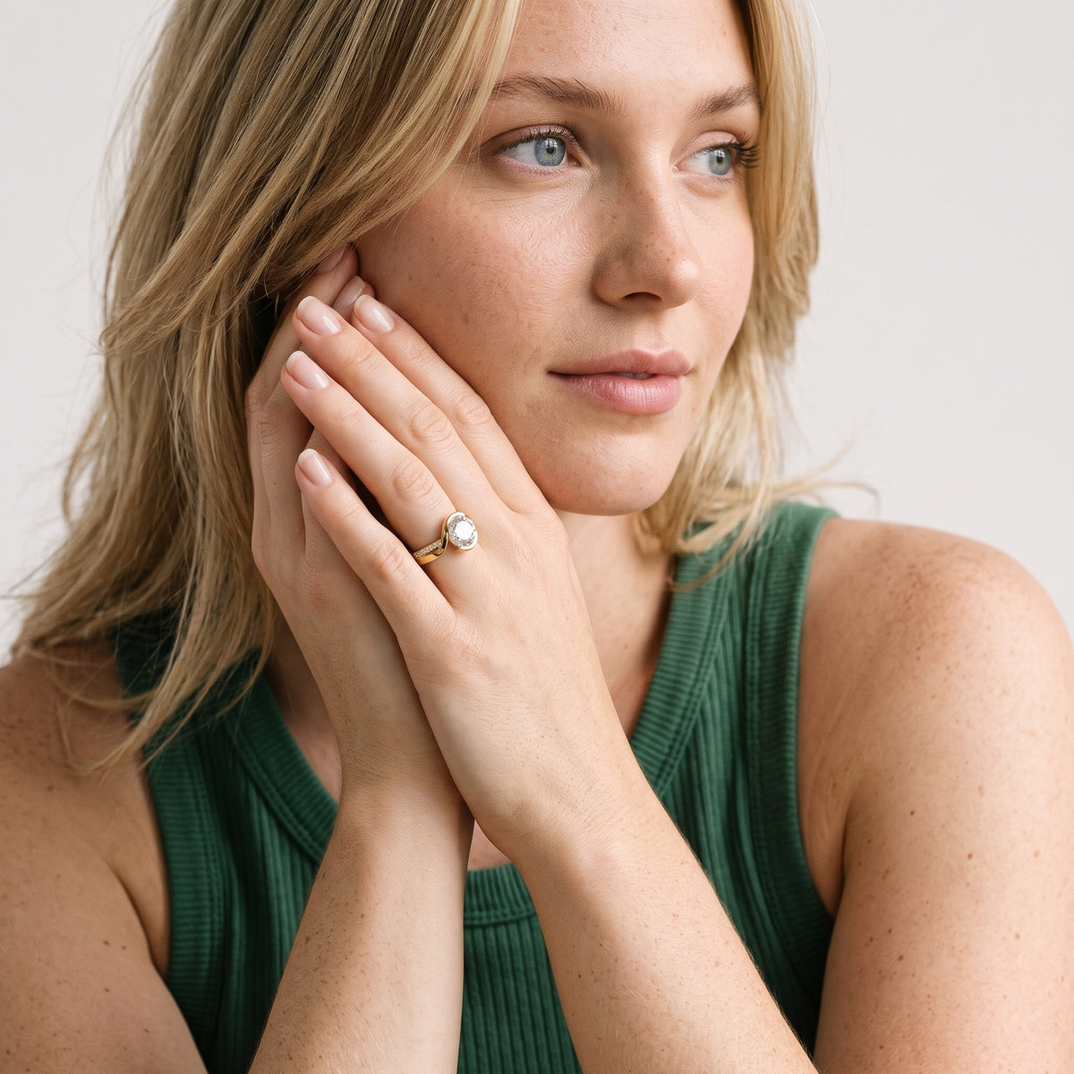 Solene Half Bezel Bypass Round Diamond Engagement Ring in White Gold - model.jpg