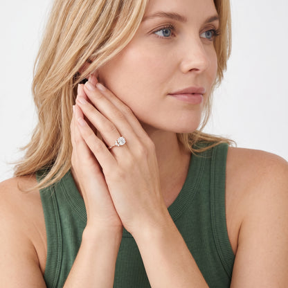 Naomi Vintage Milgrain Cushion Diamond Engagement Ring in Rose Gold - model.jpg
