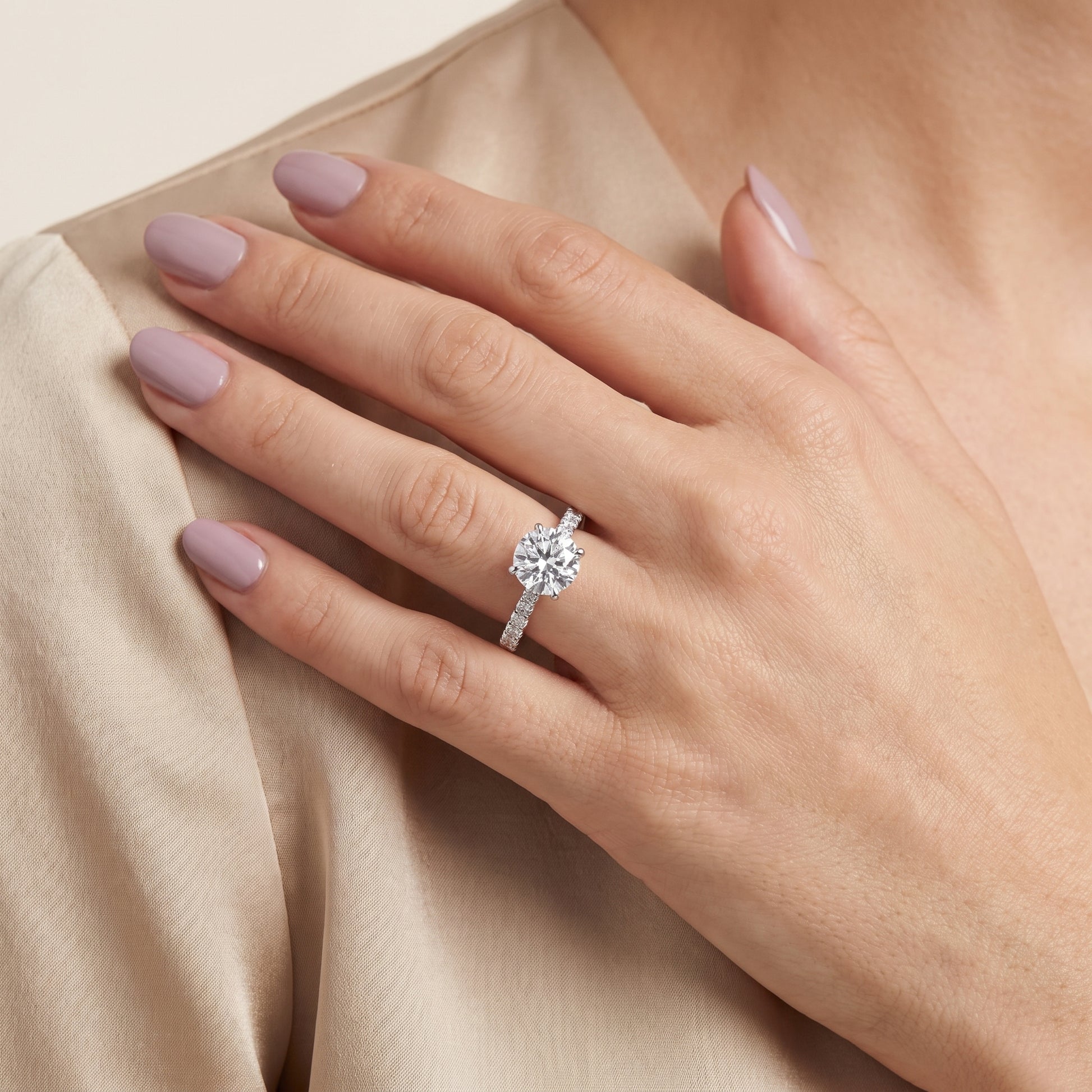 Gia Hidden Halo Pavé Round Diamond Ring in Platinum - model.jpg
