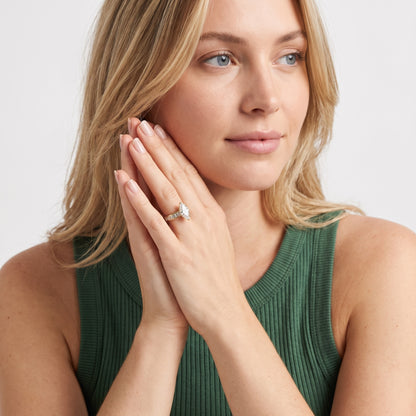 Medina Baguette Channel Set Marquise Diamond Engagement Ring in Rose Gold - model.jpg