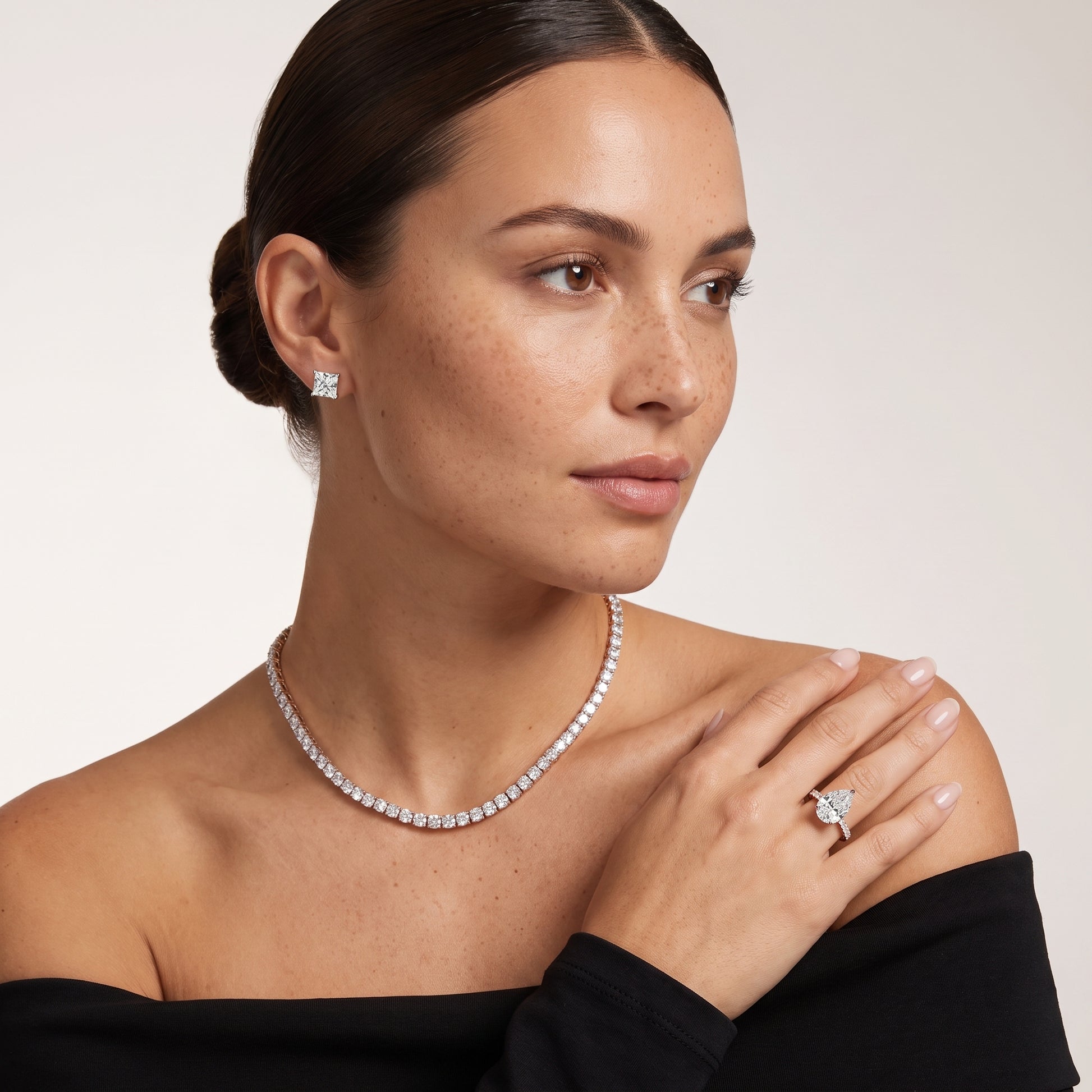 Gia Hidden Halo Pavé Pear Diamond Ring in Rose Gold - model.jpg