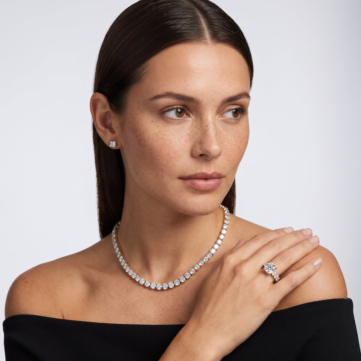 Kiera Graduated Seven-Stone Cushion Diamond Engagement Ring in Platinum - model.jpg