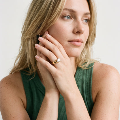 Vanessa Cathedral Round Diamond Engagement Ring in Rose Gold - model.jpg
