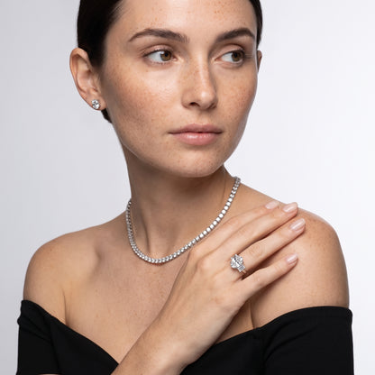 Zoe Three-Stone Oval Diamond Ring in Silver - model.jpg