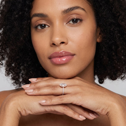 Willa Halo Micropavé Oval Diamond Engagement Ring in Rose Gold - model.jpg