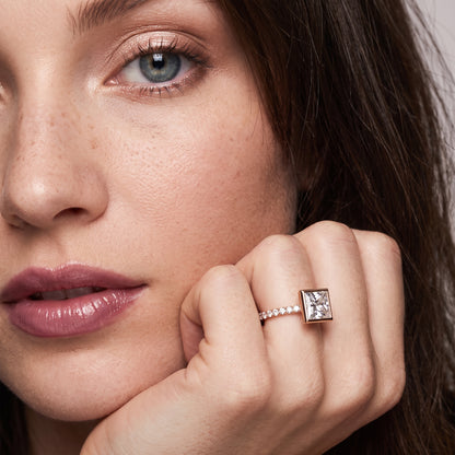 Cora Bezel Pavé Princess Diamond Ring in Rose Gold - model.jpg