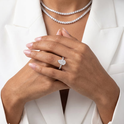 Aisha Pavé Solitaire Pear Diamond Engagement Ring in White Gold - model.jpg