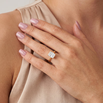 Arabella Six-Prong Solitaire Radiant Diamond Engagement Ring in Yellow Gold - model.jpg