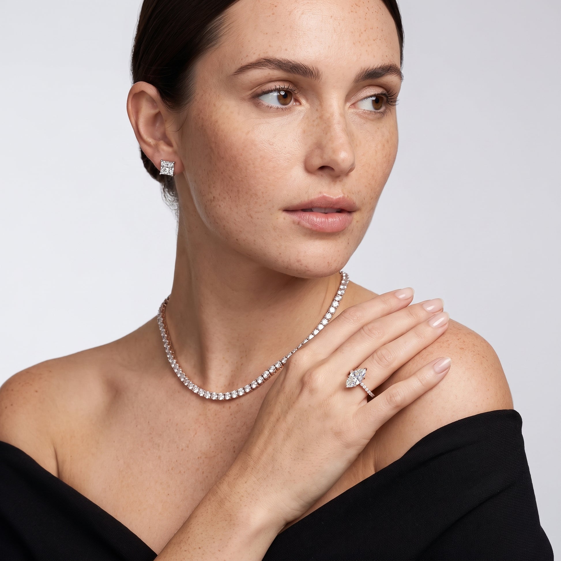 Novara Solitaire Pavé Marquise Diamond Ring in Rose Gold - model.jpg