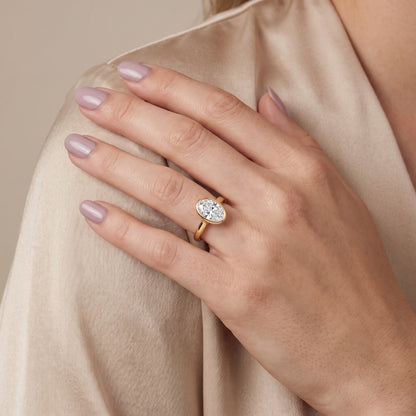 Jolie Bezel Solitaire Oval Diamond Engagement Ring in Yellow Gold - model.jpg