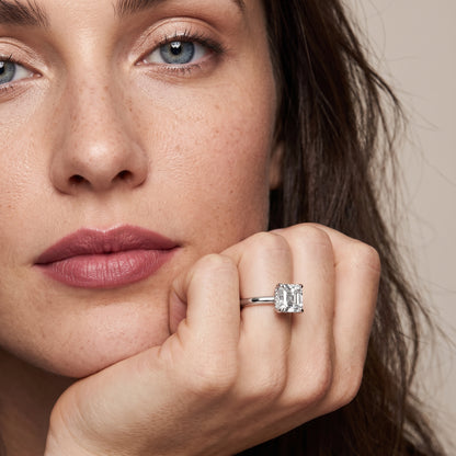 Amaya Hidden Halo Asscher Diamond Ring in Platinum - model.jpg