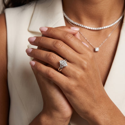 Luna Glow Twisted Marquise Diamond Engagement Ring in Platinum - model.jpg