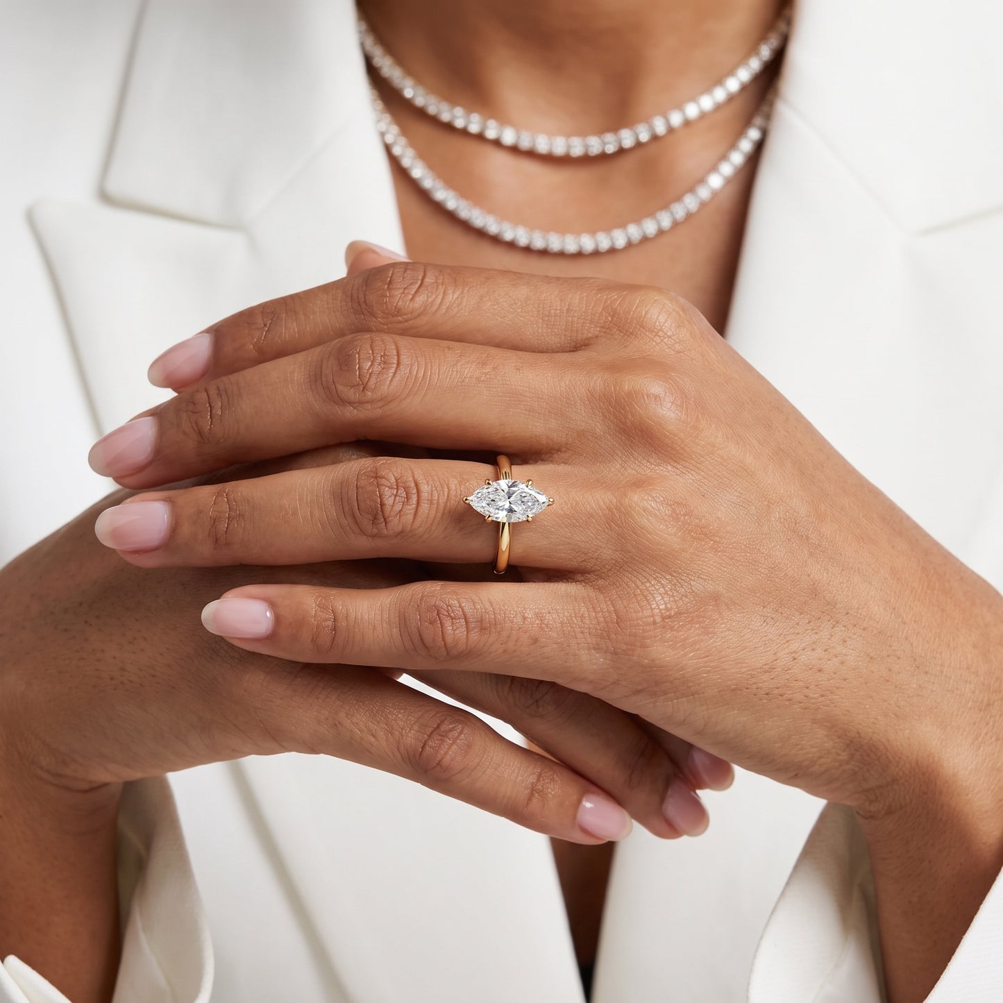 Lyla Petite Solitaire Marquise Diamond Engagement Ring in Yellow Gold - model.jpg