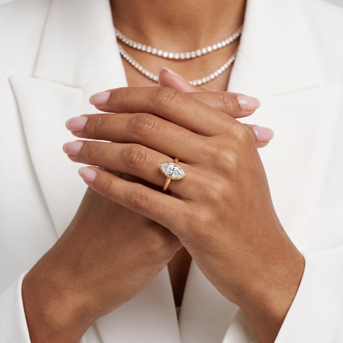 Alina Bezel Solitaire Marquise Diamond Ring in Yellow Gold - model.jpg