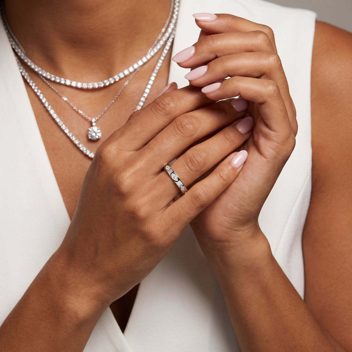 Samira Bezel Marquise & Round Diamond Eternity Band in White Gold - model.jpg