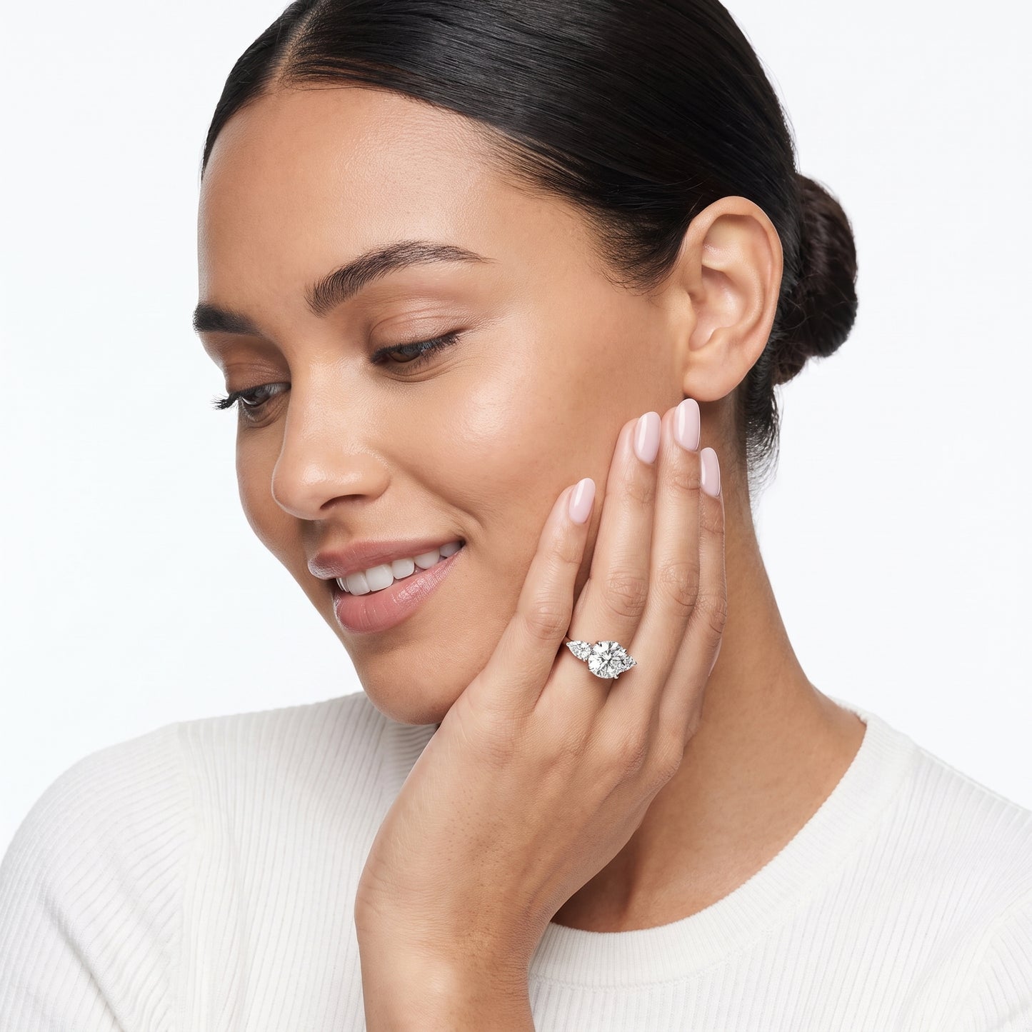 Phoebe Three-Stone Round Diamond Ring in White Gold - model.jpg